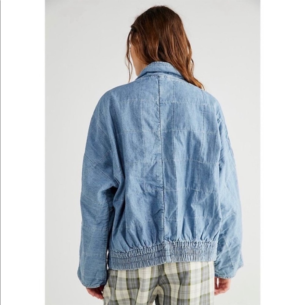 Free People Denim Dolman Quilted Jacket - Picture 4 of 16
